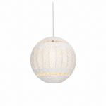 Bali Orb 19" White Rattan Pendant