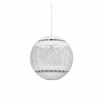 Bali Orb 19" White Rattan Pendant