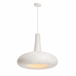 Bali Spin 24" White Rattan Pendant