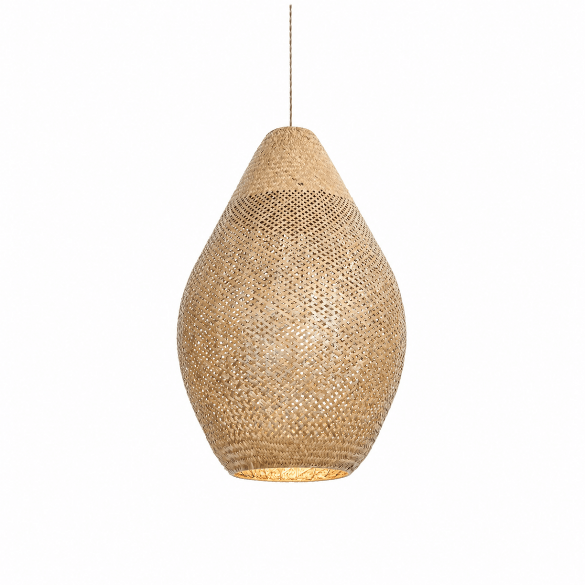 Bali Teardrop 20" Natural Rattan Pendant