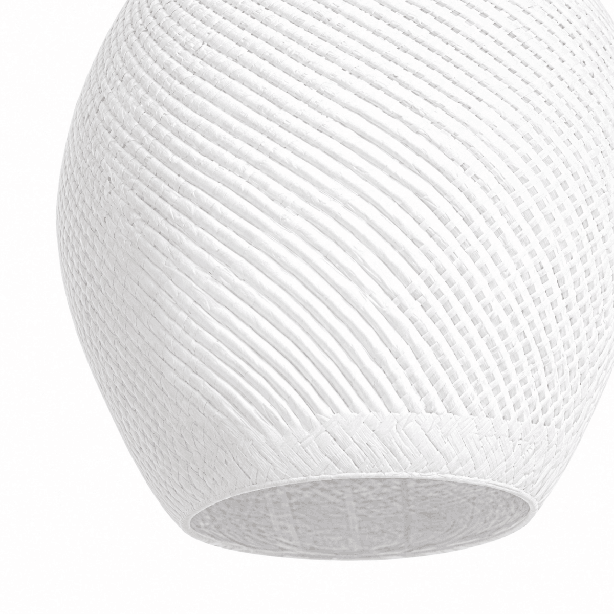 Bali Teardrop 20" White Rattan Pendant
