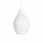 Bali Teardrop 20" White Rattan Pendant