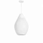 Bali Teardrop 20" White Rattan Pendant