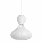 Bali Twist 22 Inch White Rattan Pendant
