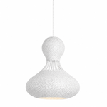 Bali Twist 22 Inch White Rattan Pendant
