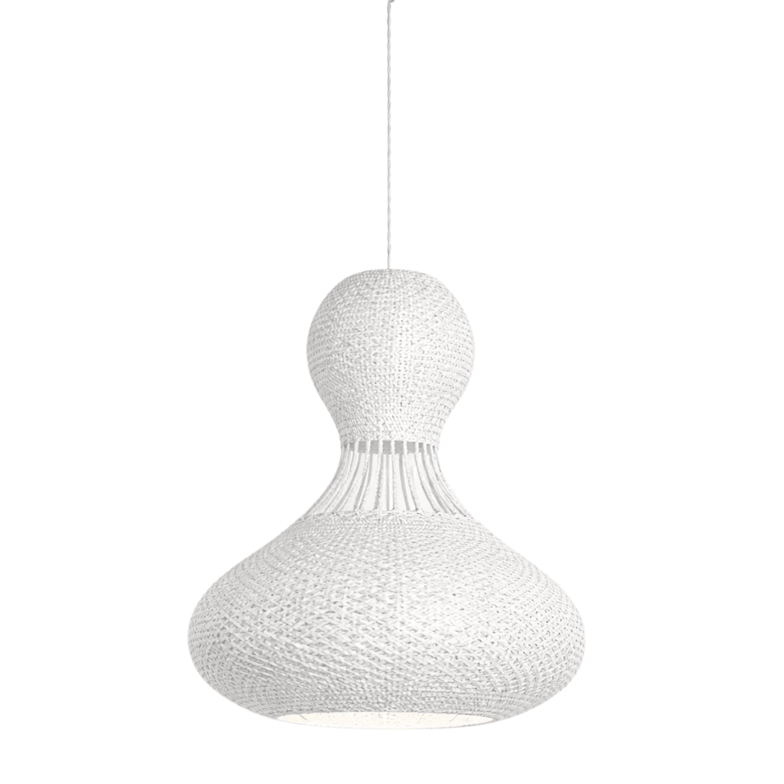Bali Twist 22 inch white rattan pendant
