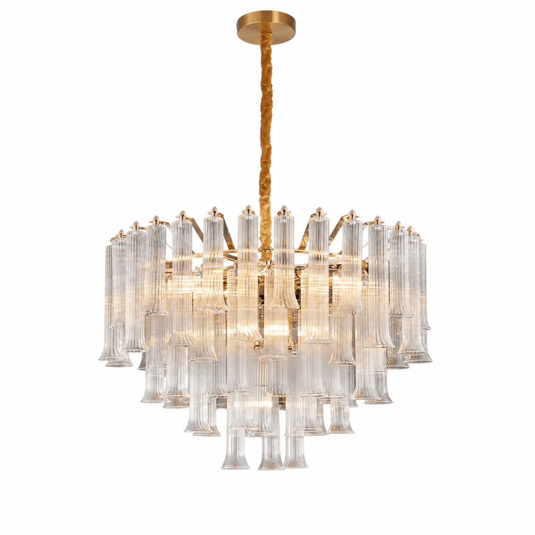 Celesta Flute 32 Inch Round Glass Chandelier