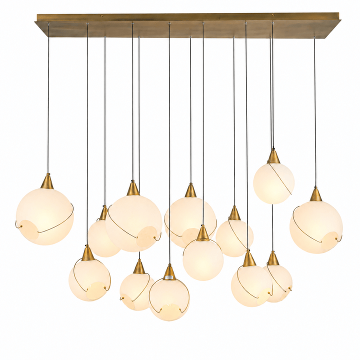 Celina 60" Opal Glass Linear Chandelier- 13 Lights