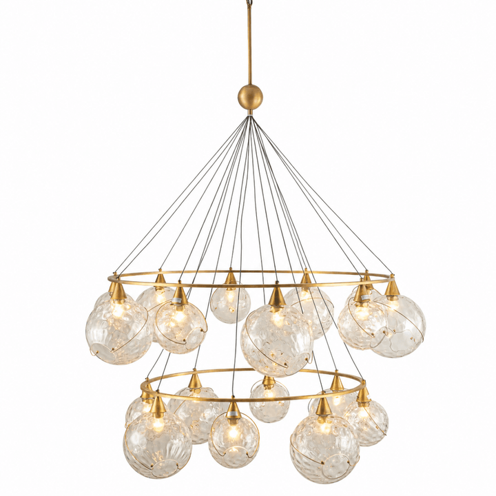 Celina Clear Water Glass Chandelier - 18 Lights