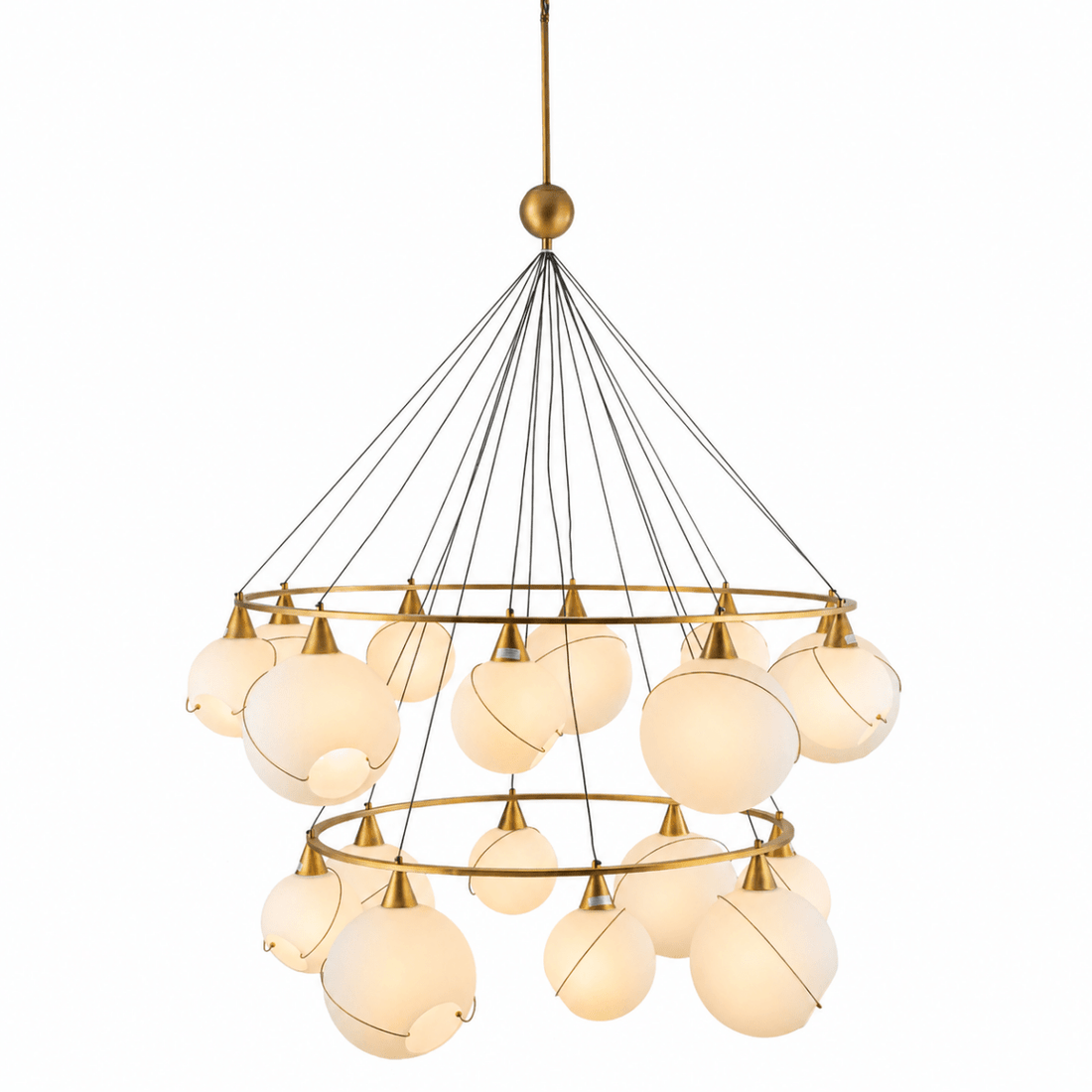 Celina Opal Glass Round Chandelier - 18 Lights