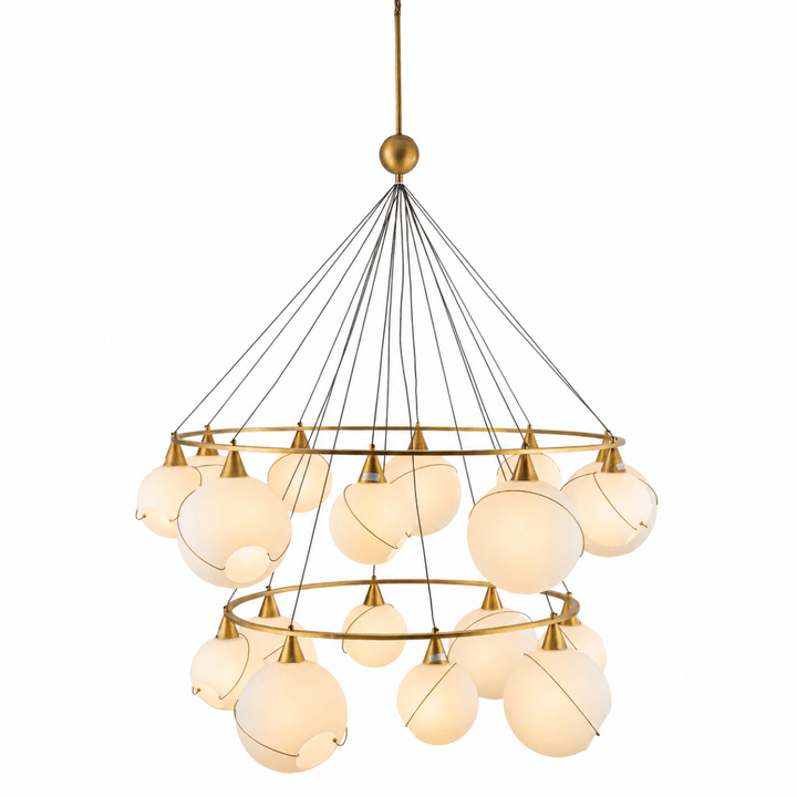 Celina Opal Glass Round Chandelier - 18 Lights