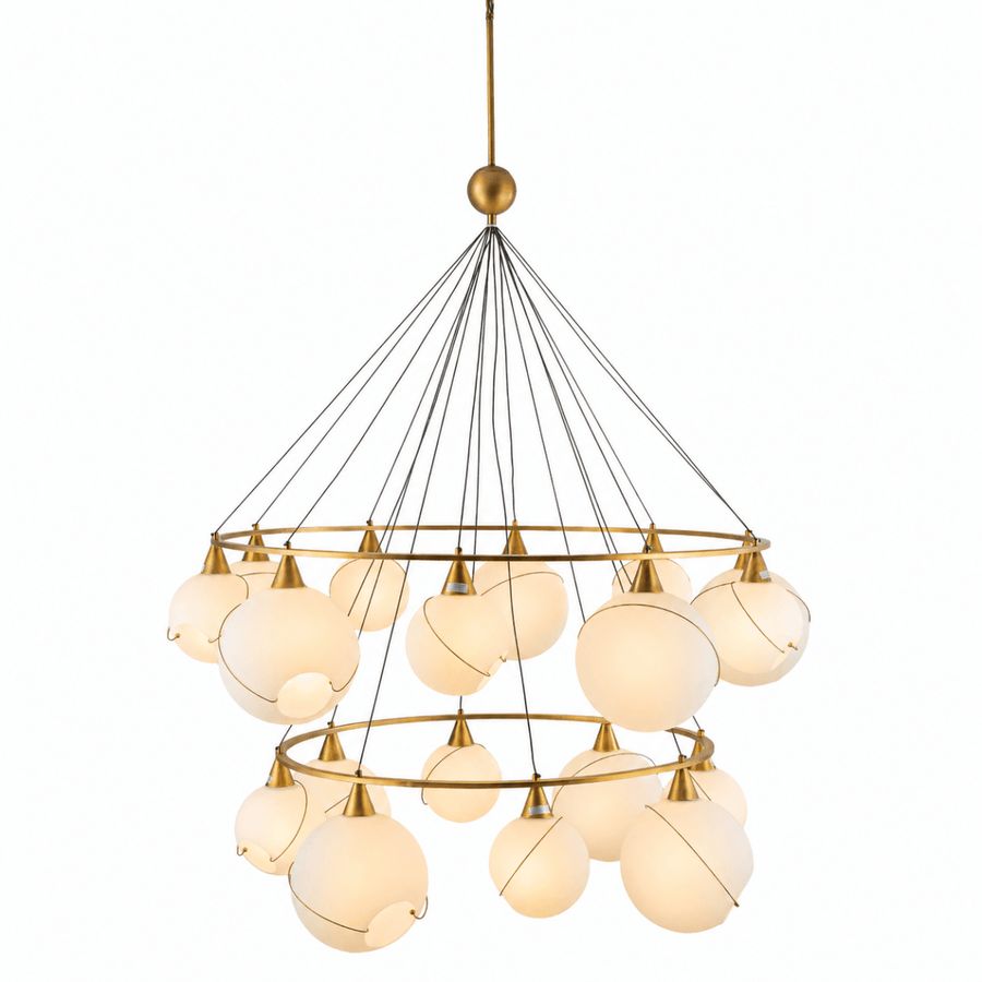 Celina Opal Glass Round Chandelier - 18 Lights