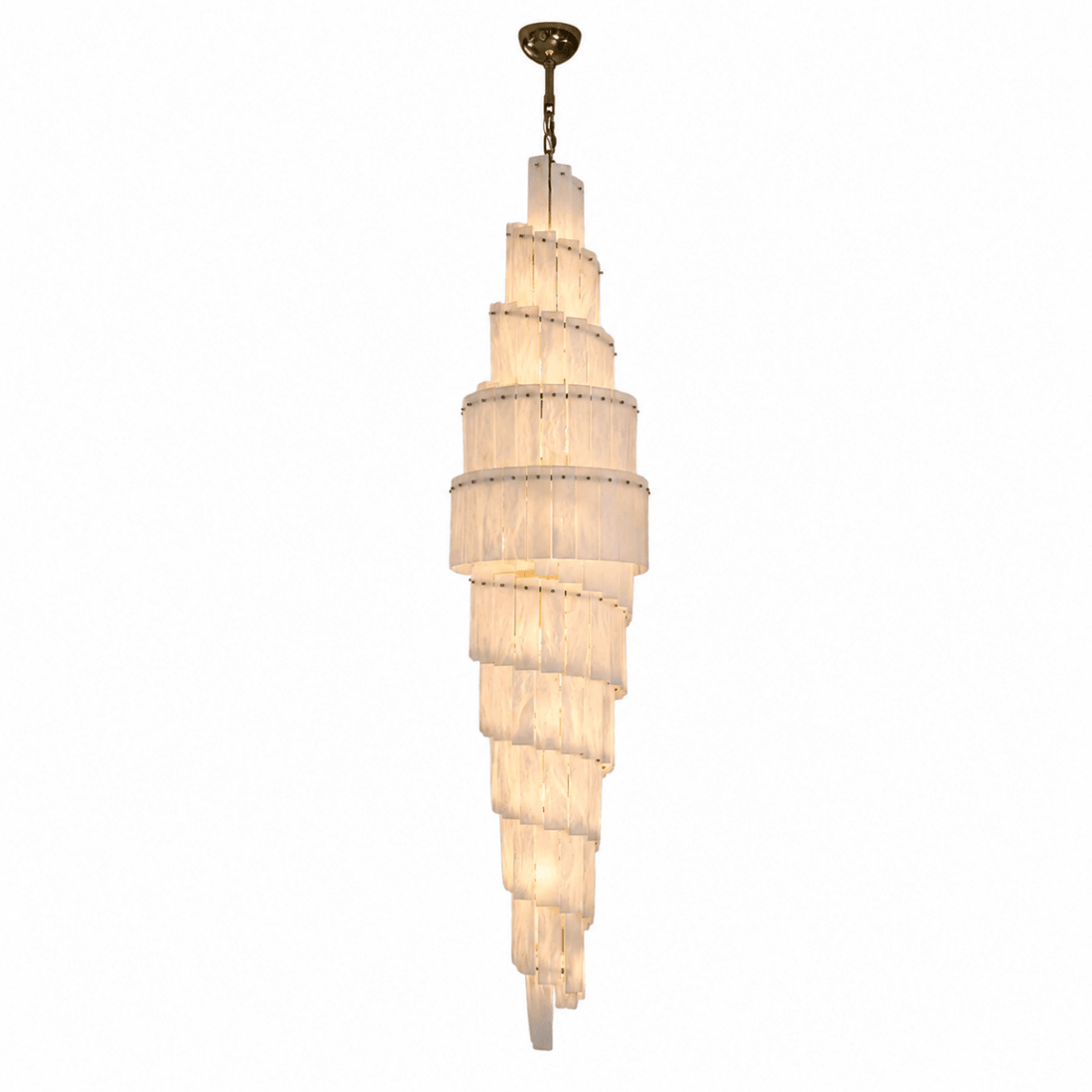 Celine Selanite 90" Spiral Stairwell Chandelier
