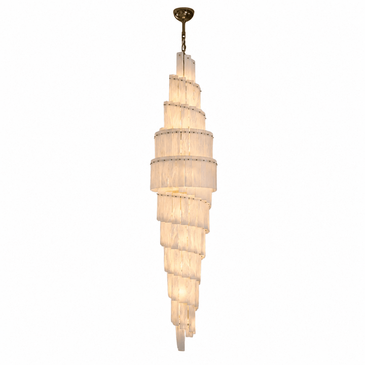 Celine Selanite 90" Spiral Stairwell Chandelier
