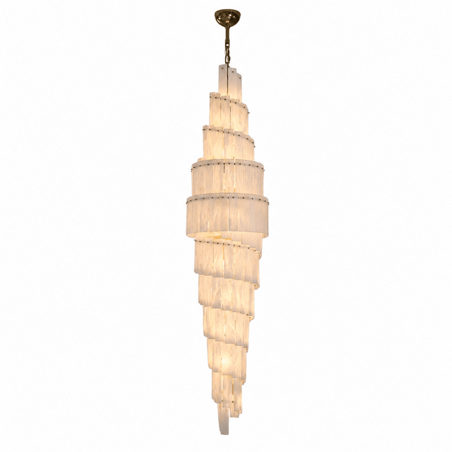 Celine Selanite 90" Spiral Stairwell Chandelier