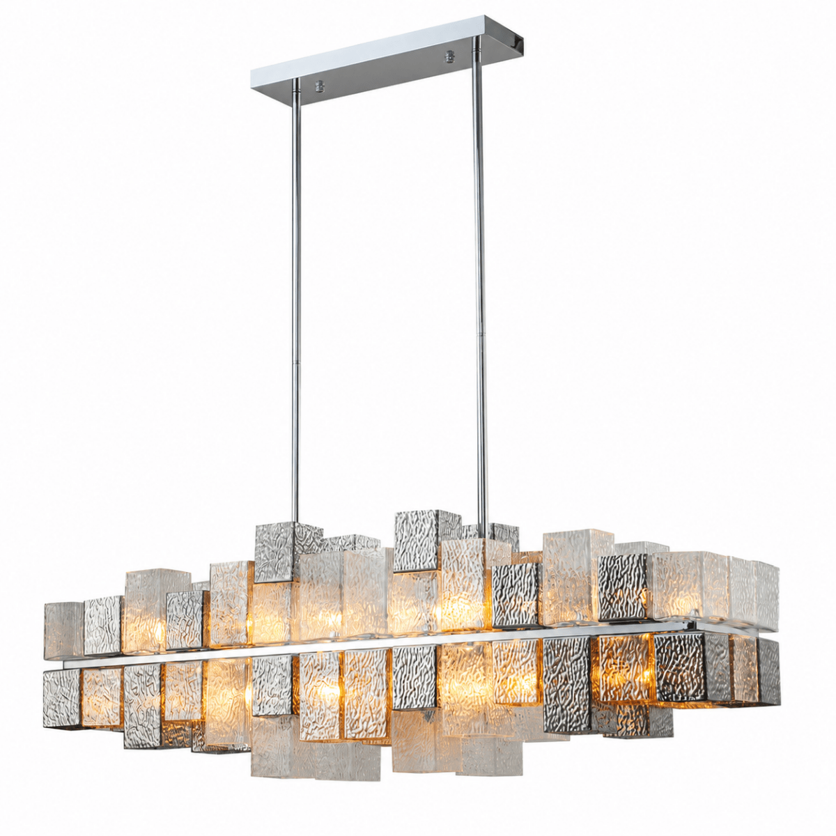 Cubist 48 Inch Linear Glass Chandelier