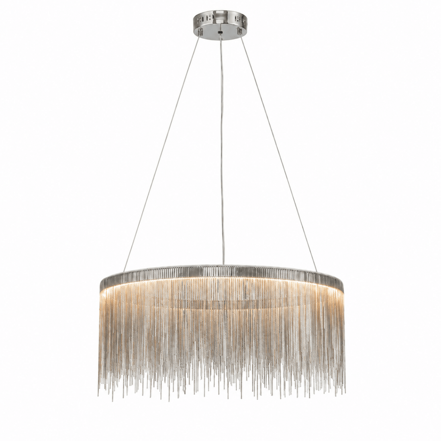 Fringe Noir 24" Tassel LED Round Chandelier