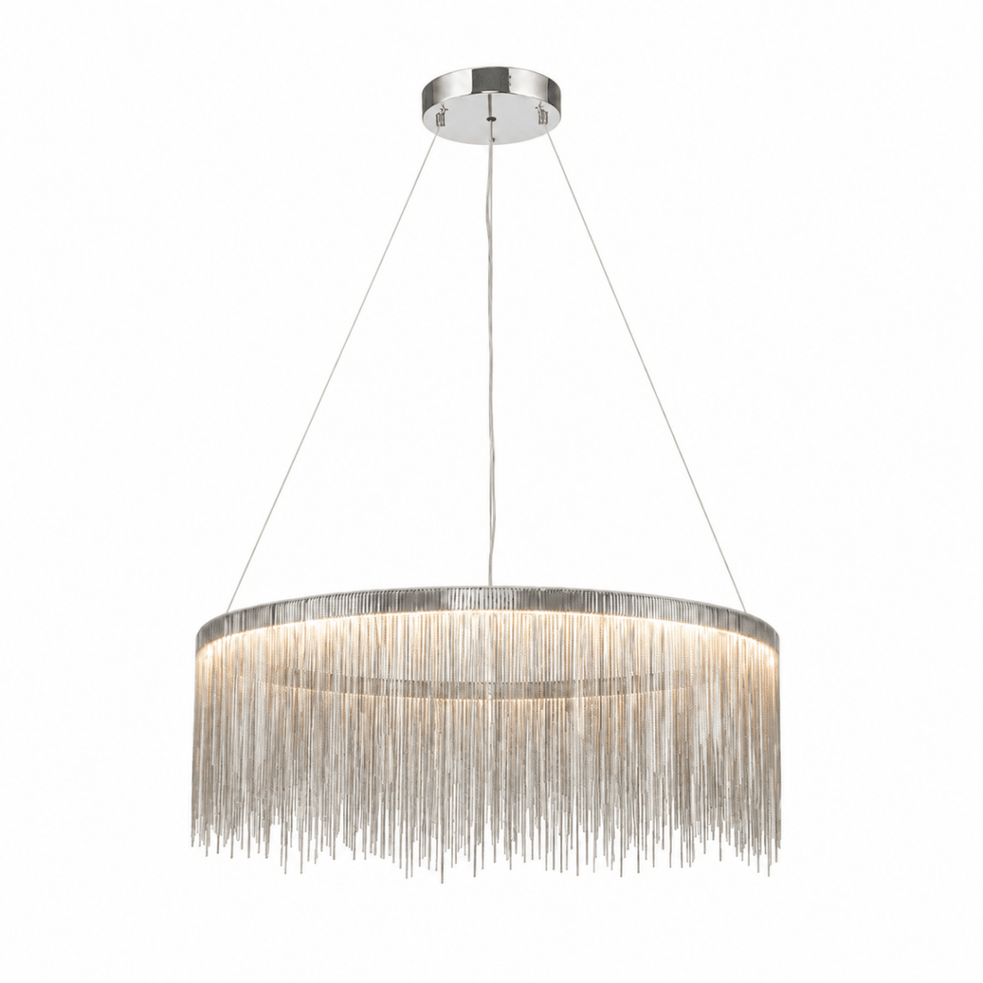 Fringe Noir 31" Tassel LED Round Chandelier
