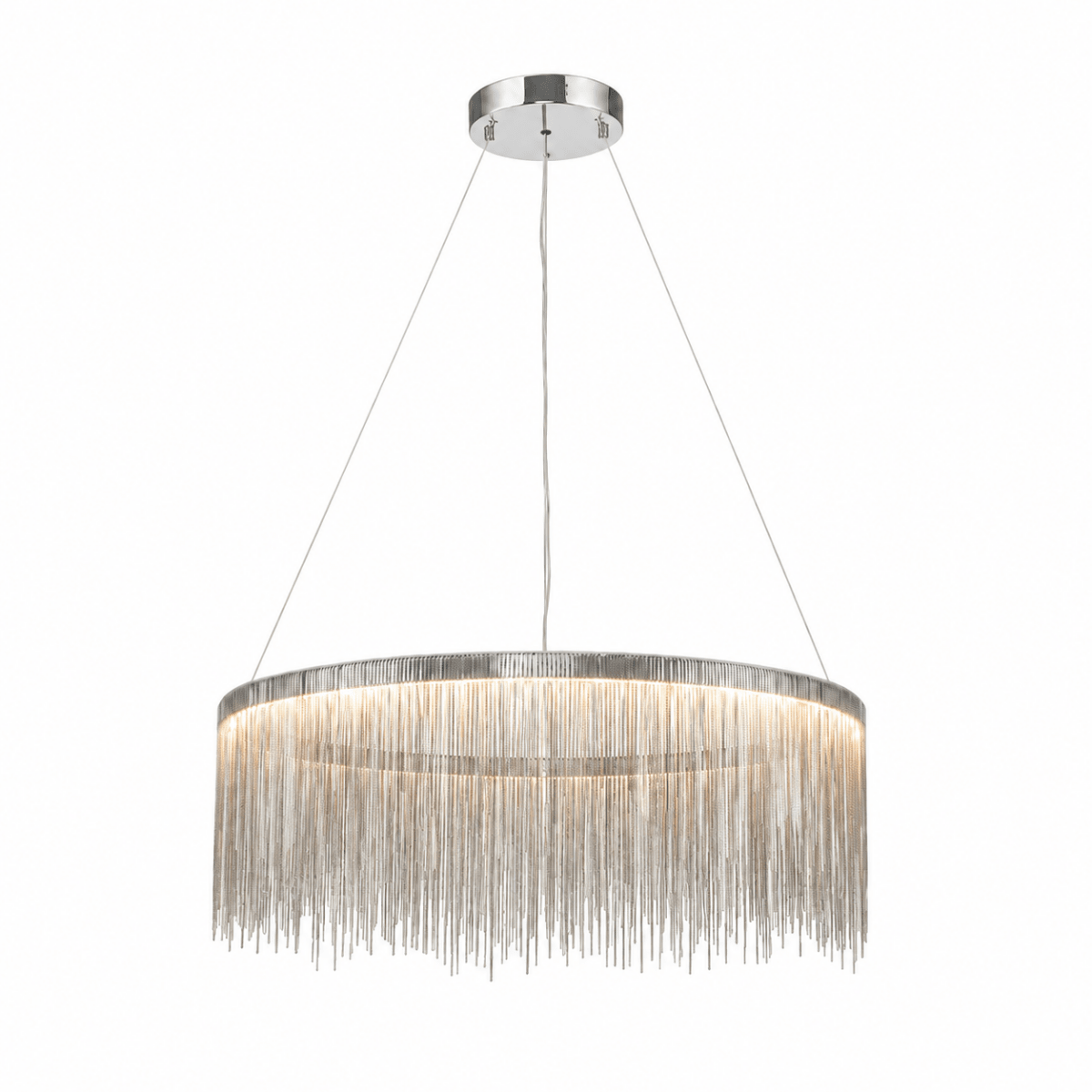 Fringe Noir 31" Tassel LED Round Chandelier