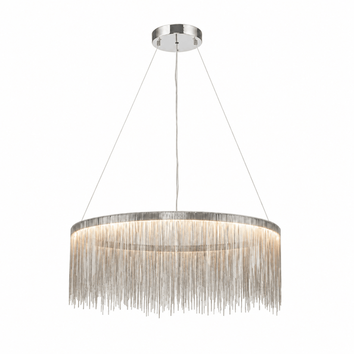 Fringe Noir 31" Tassel LED Round Chandelier