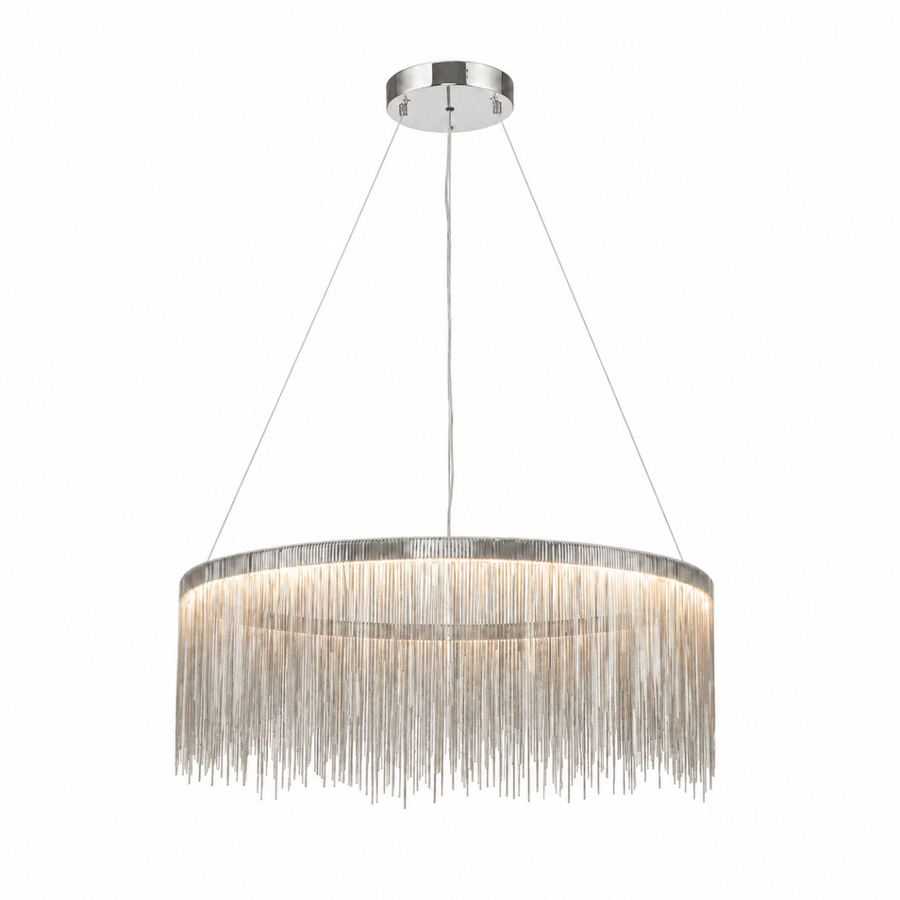Fringe Noir 31" Tassel LED Round Chandelier