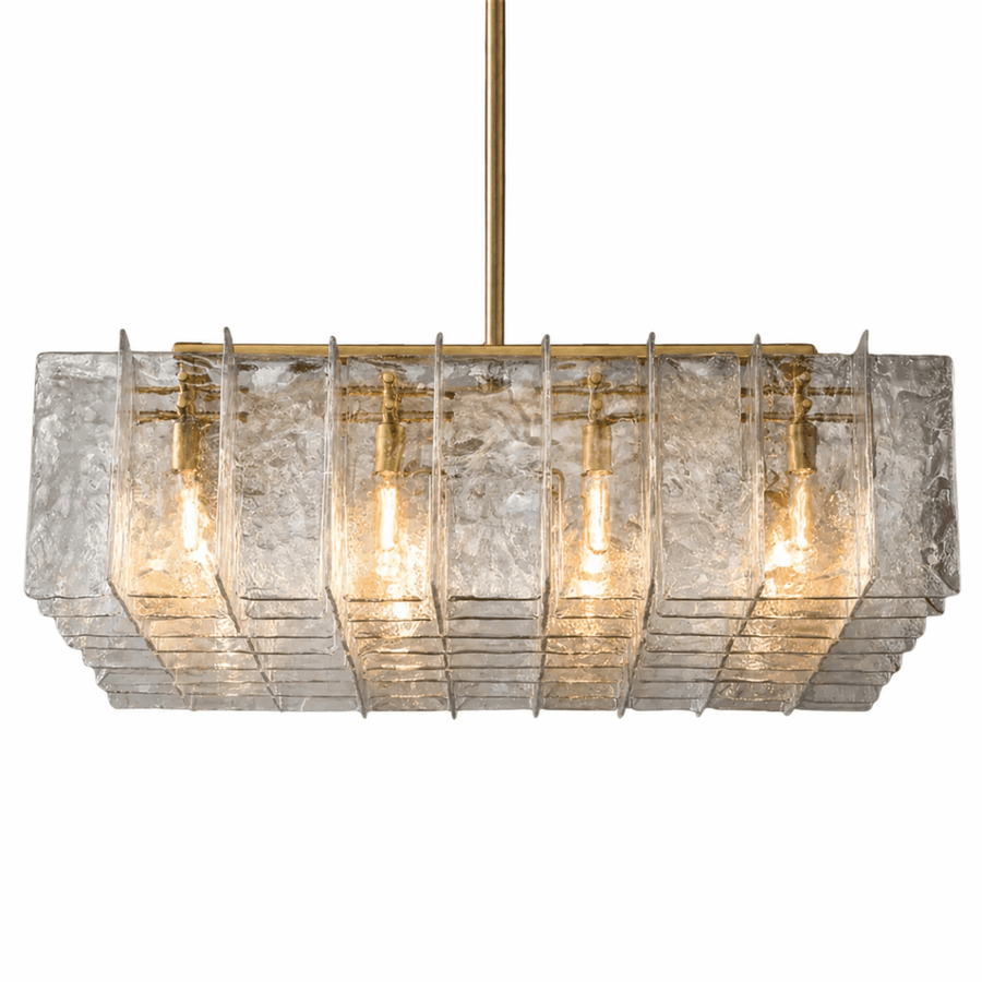 Glacier Ice 36" Lattice Square Chandelier