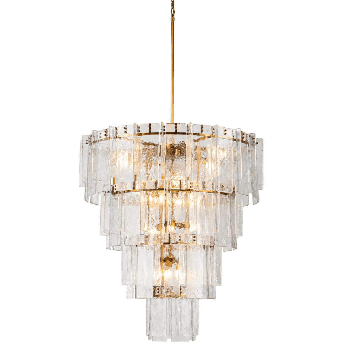 Glaciera Ice Aged Brass Tiered Chandelier
