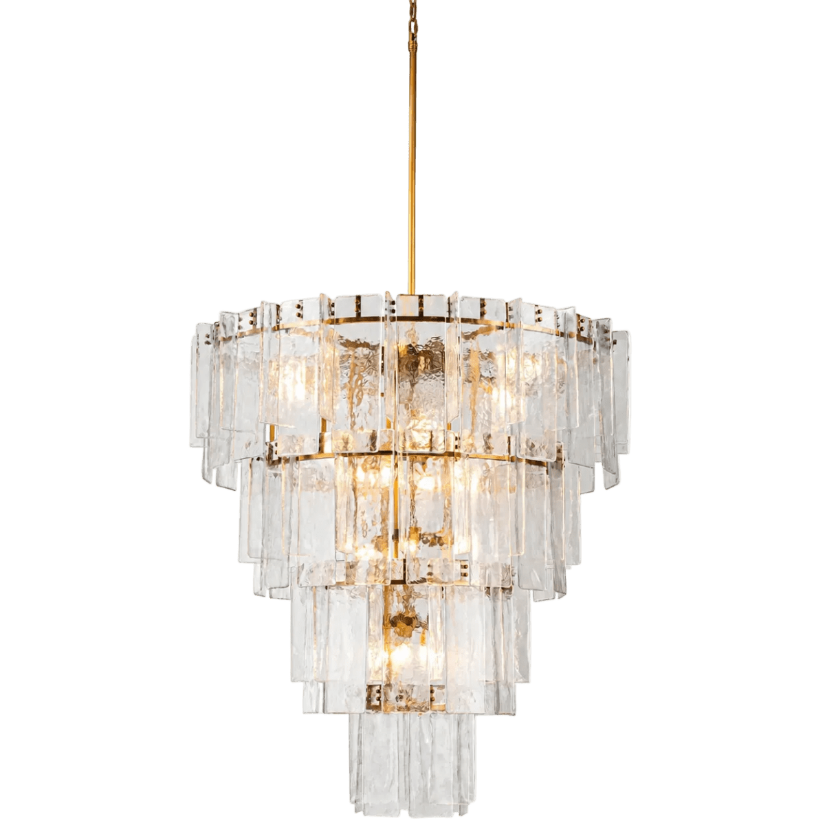 Glaciera Ice Aged Brass Tiered Chandelier