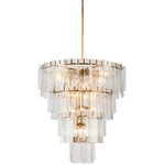 Glaciera Ice Aged Brass Tiered Chandelier