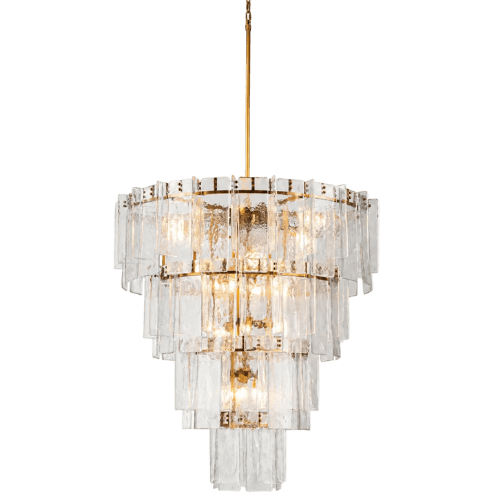Glaciera Ice Aged Brass Tiered Chandelier