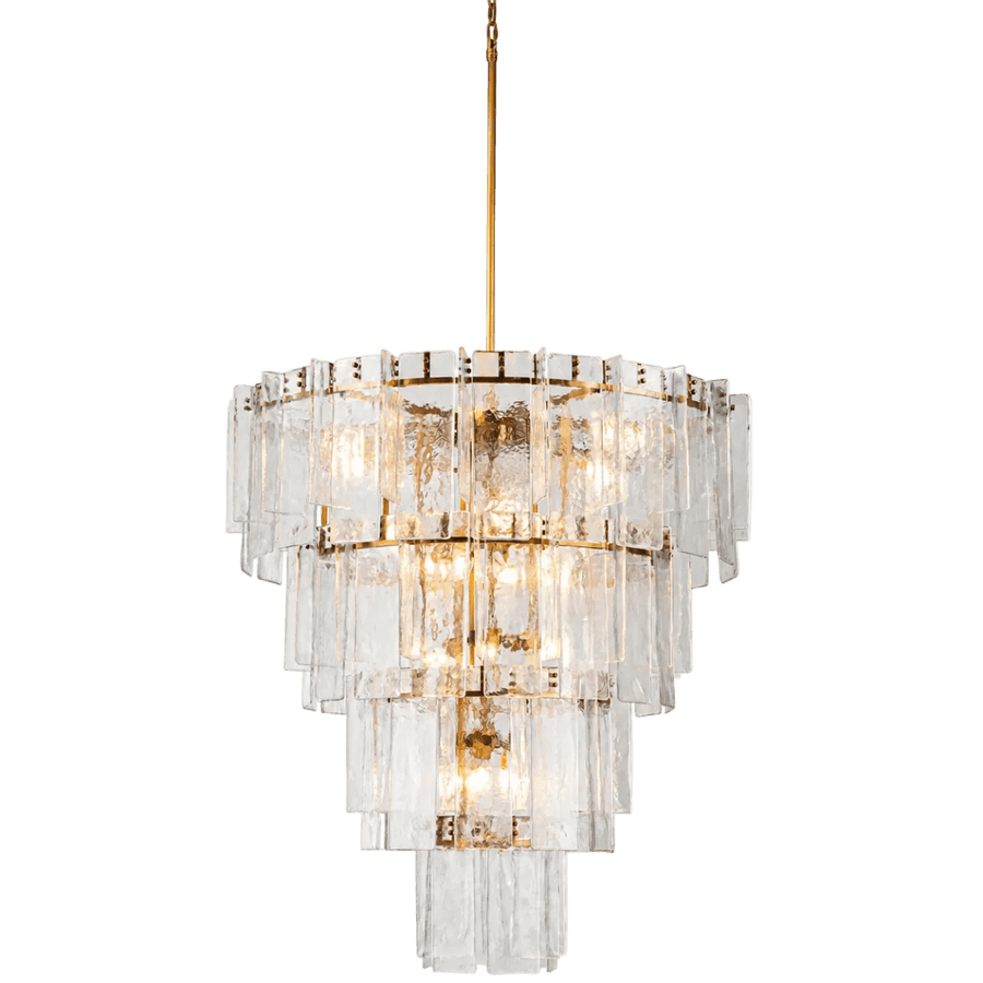 Glaciera Ice Aged Brass Tiered Chandelier