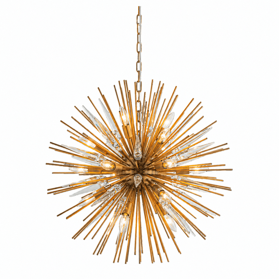 Golden Spire 28" Starburst Round Chandelier