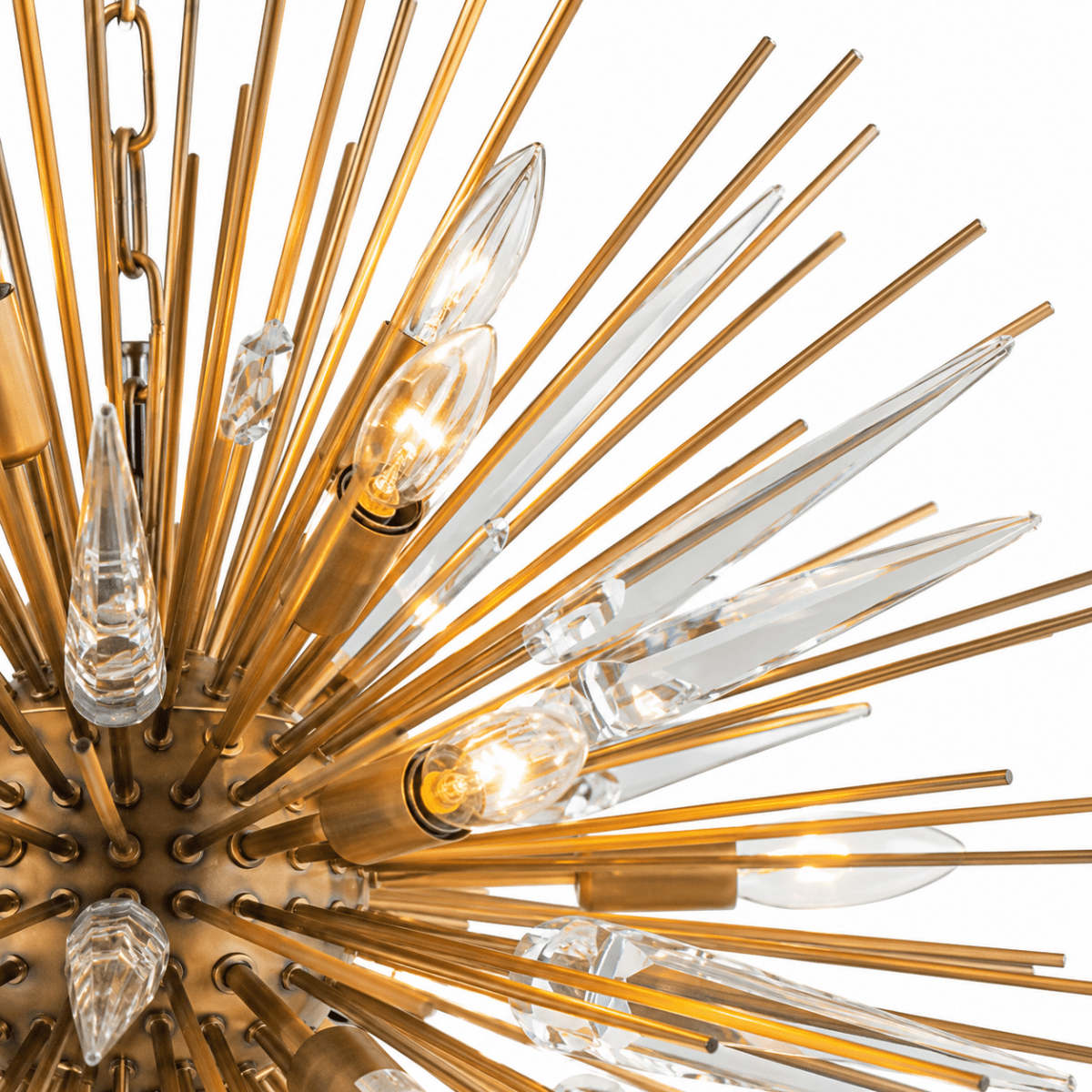 Golden Spire 28" Starburst Round Chandelier