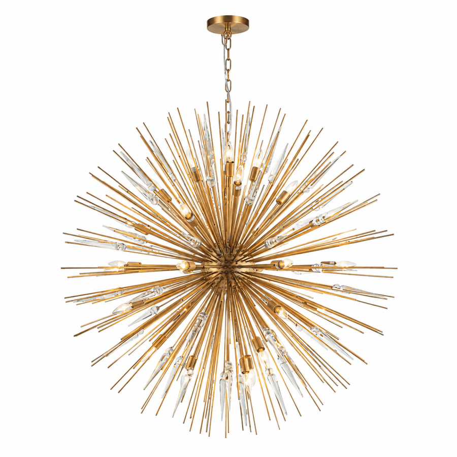 Golden Spire 47" Starburst Round Chandelier