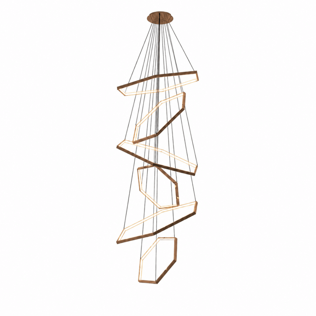 Helix Halo Tiered Hexagon LED Chandelier
