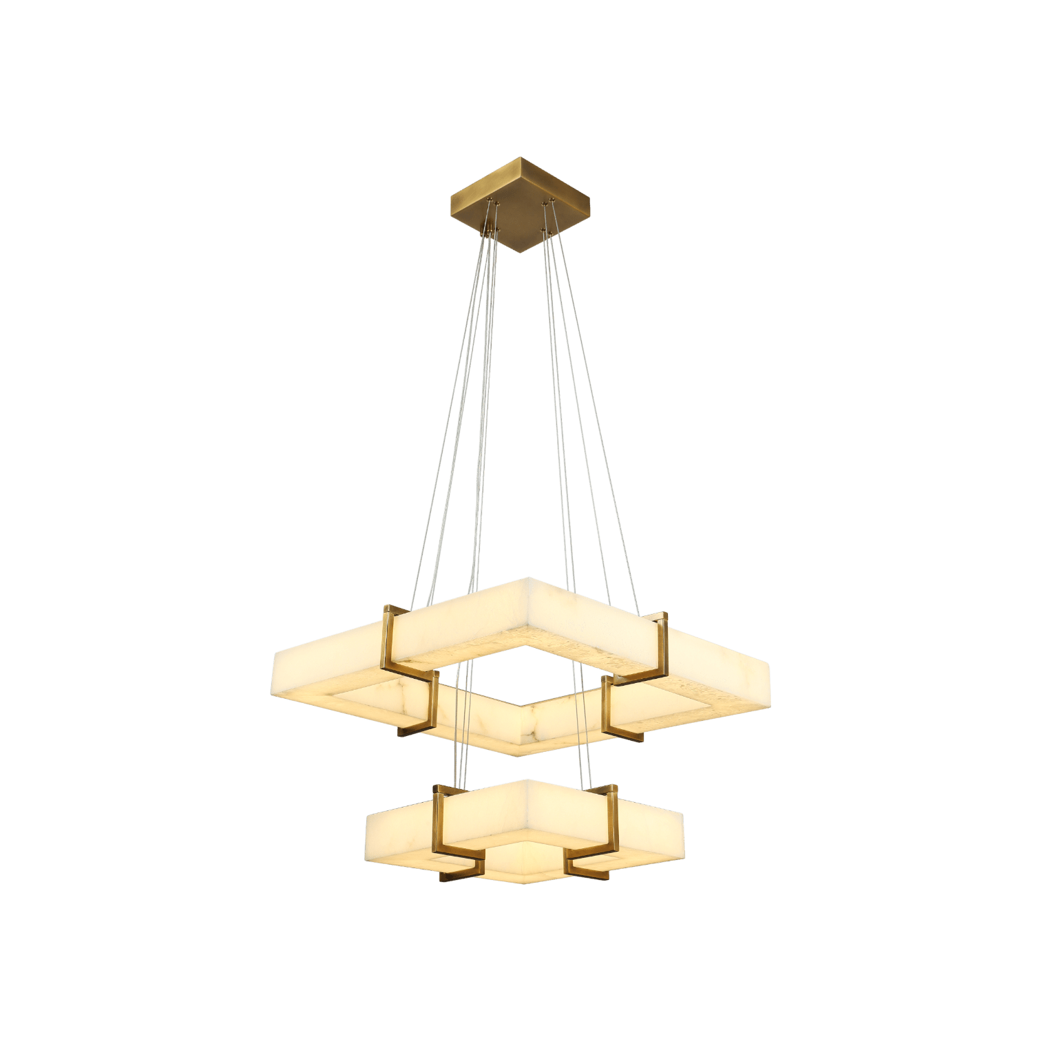 Lunexa Frame 2-tier parallel LED chandelier in bronze