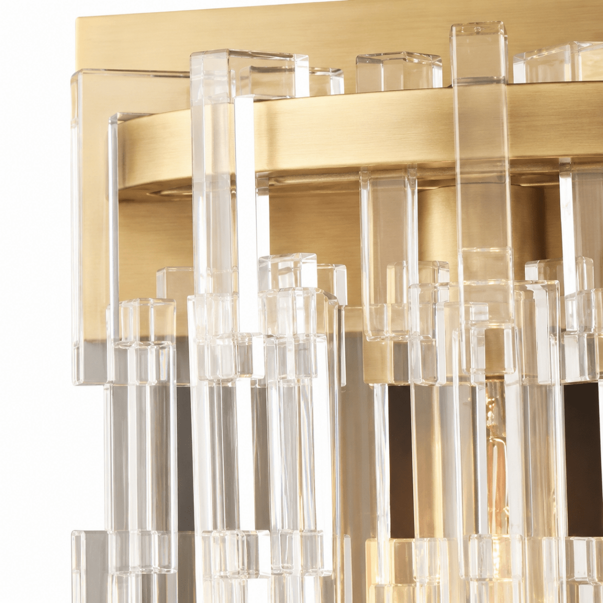 Lustra Aged Brass Crystal Round LED Wall Sconce
