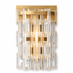 Lustra Aged Brass Crystal Round LED Wall Sconce