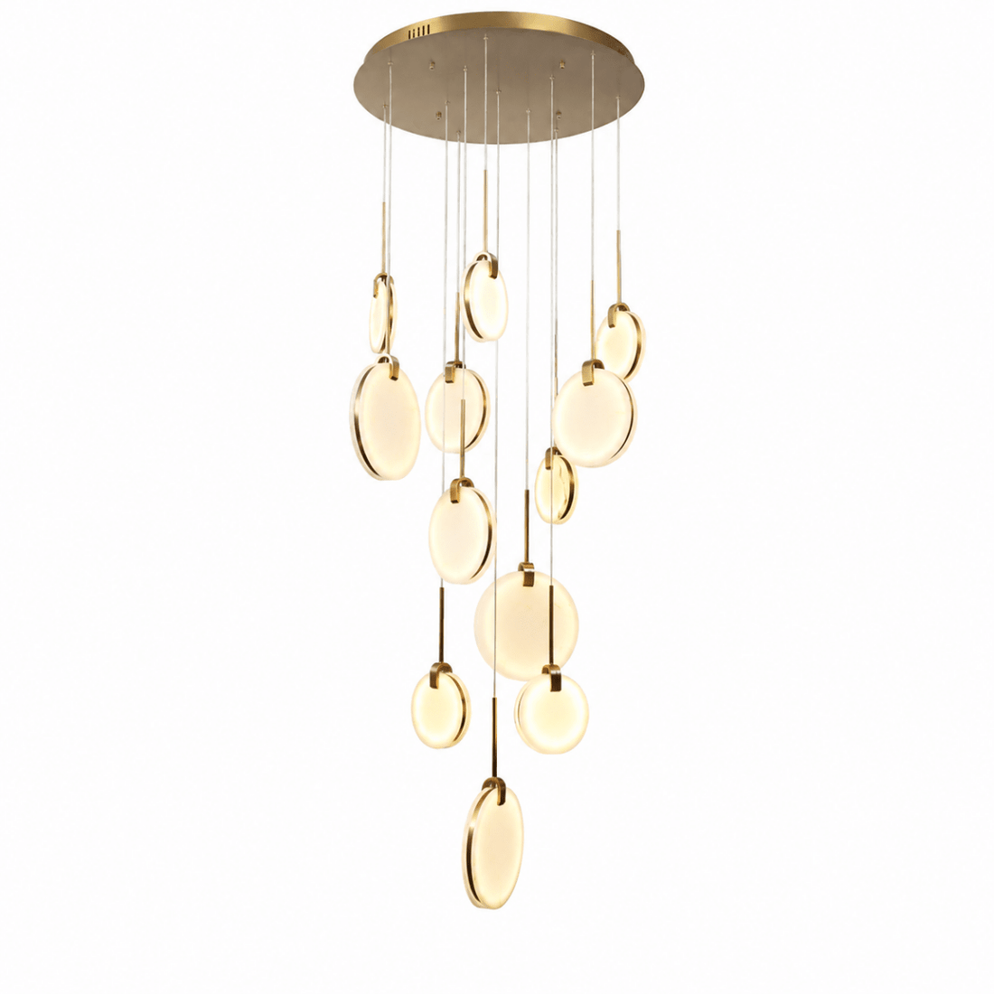 Lyra Disc 12 - Lights Stairway LED Chandelier