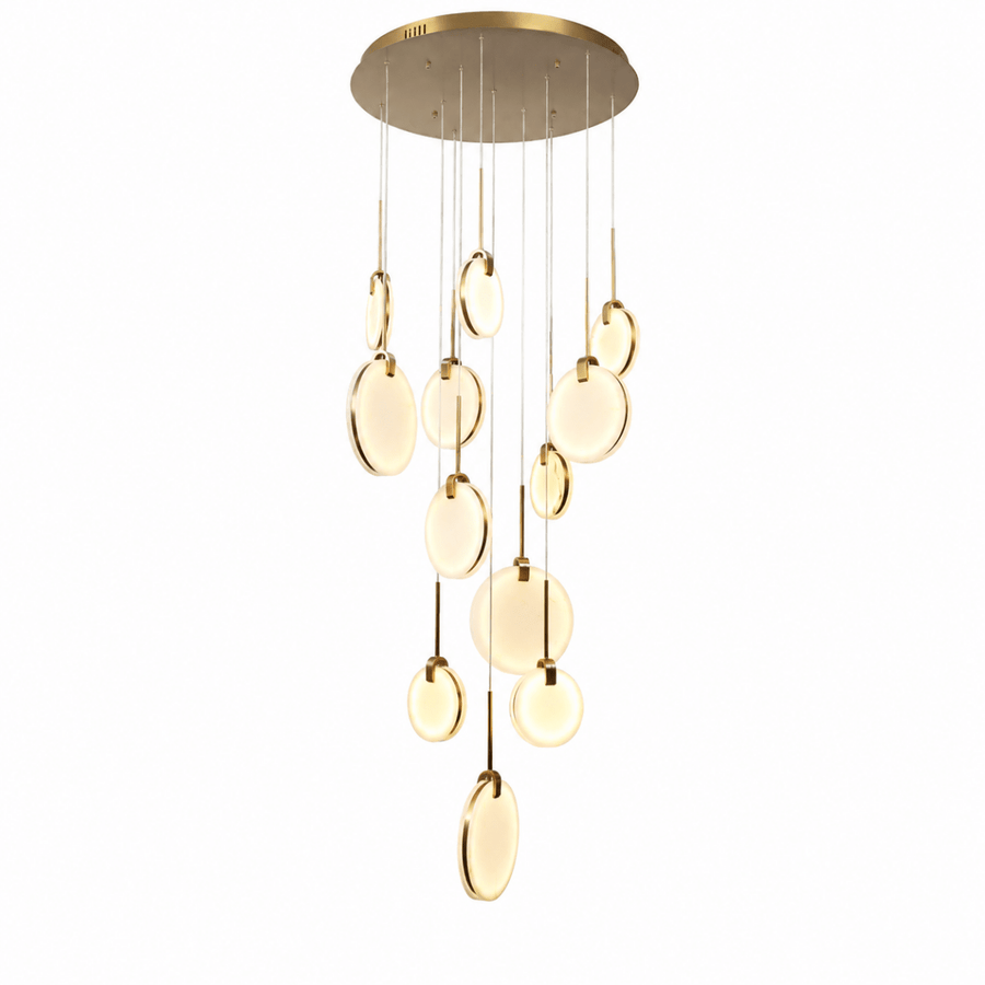 Lyra Disc 12-Lights Stairway LED Chandelier