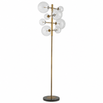 Nebulo 8 - Globe Aged Brass Staggered Floor Lamp