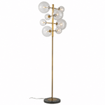Nebulo 8 - Globe Aged Brass Staggered Floor Lamp