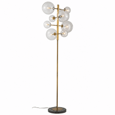 Nebulo 8-Globe Aged Brass Staggered Floor Lamp