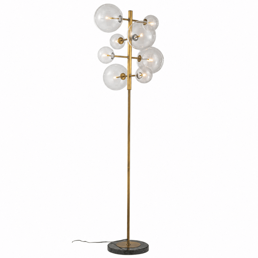 Nebulo 8-Globe Aged Brass Staggered Floor Lamp