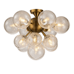Orbit 13 - Globe Aged Brass Semi - Flush Mount