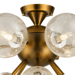 Orbit 13 - Globe Aged Brass Semi - Flush Mount
