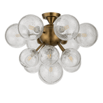 Orbit 13 - Globe Aged Brass Semi - Flush Mount