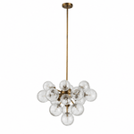 Orbit 19 - Globe Aged Brass Chandelier