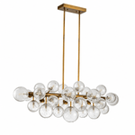 Orbit 29 - Globe Aged Brass Linear Chandelier