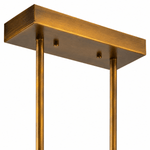 Orbit 29 - Globe Aged Brass Linear Chandelier